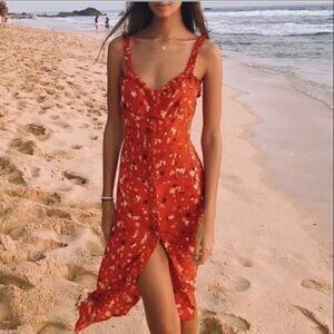 Realisation The Juliet red midi dress - size Small